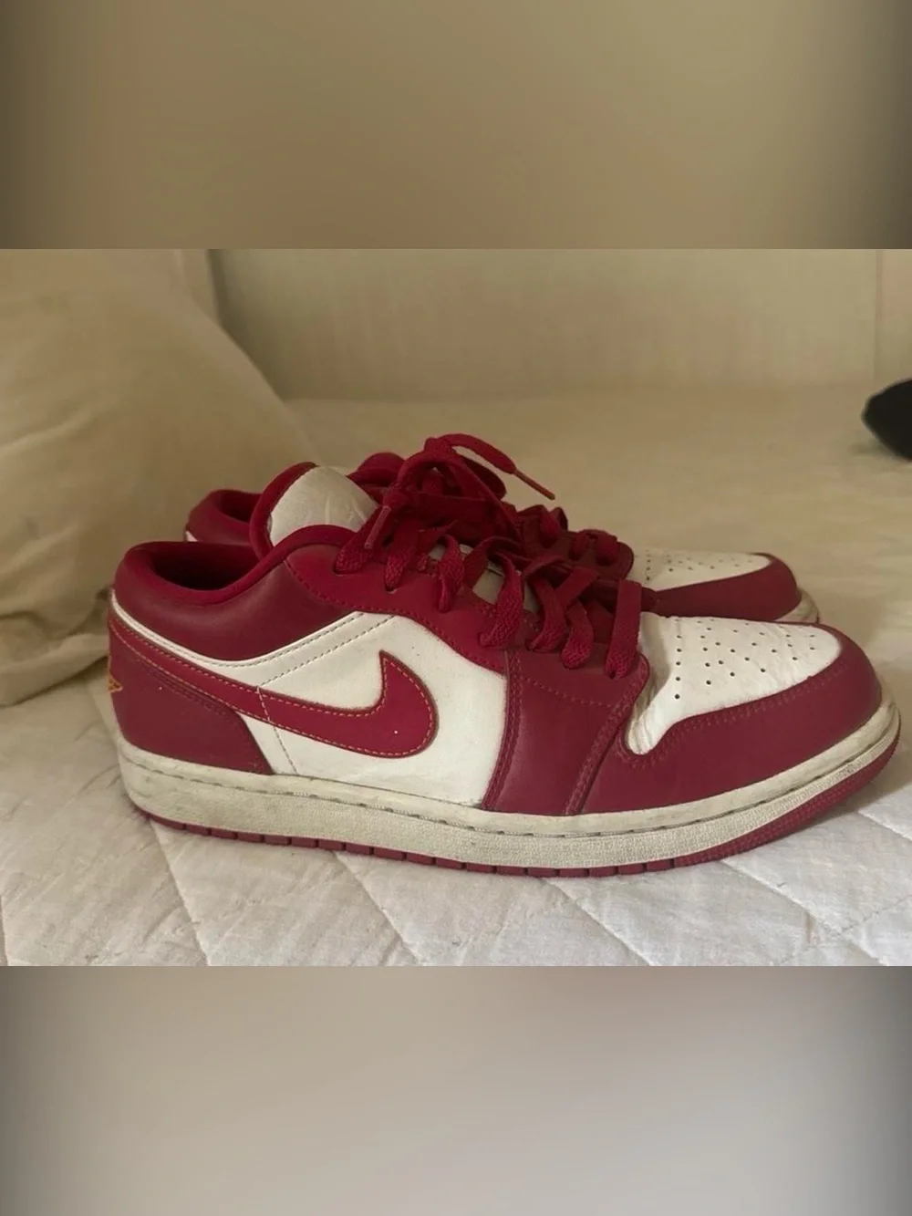 Nike Women’s Low-Top Sneakers in White and Redberry